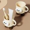 Mouthwash Cup Cartoon Design Unbreakable Toothbrush Holder Ergonomic Handle Dishwasher Safe Water Mug