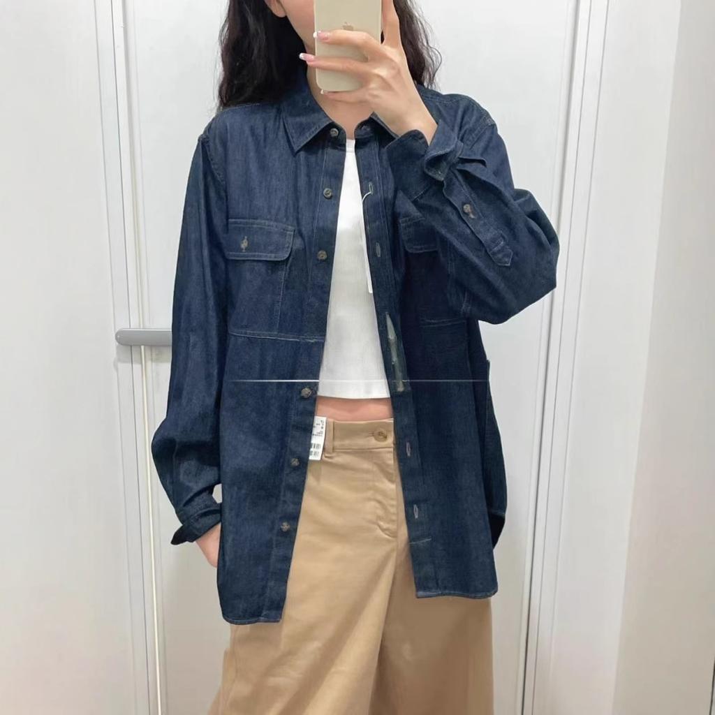 1116 Spring New Women's Denim Loose Shirt Women's Washed Products Long Sleeve Shirt Thin Jacket 171717