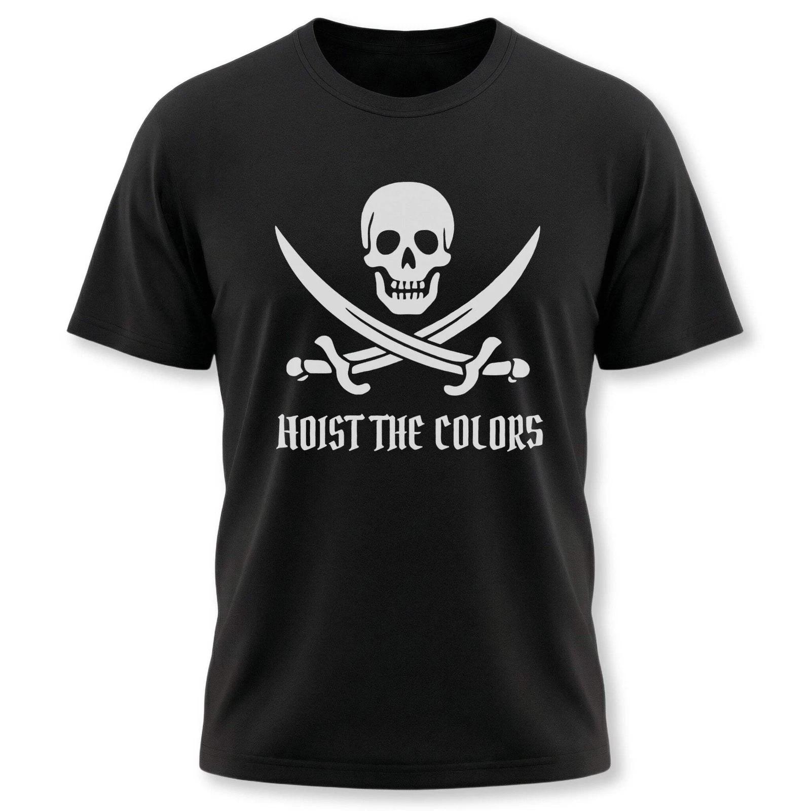 Pirate Skull & Crossbones T-Shirt | Hoist The Colors Jolly Roger Tee Shirt S