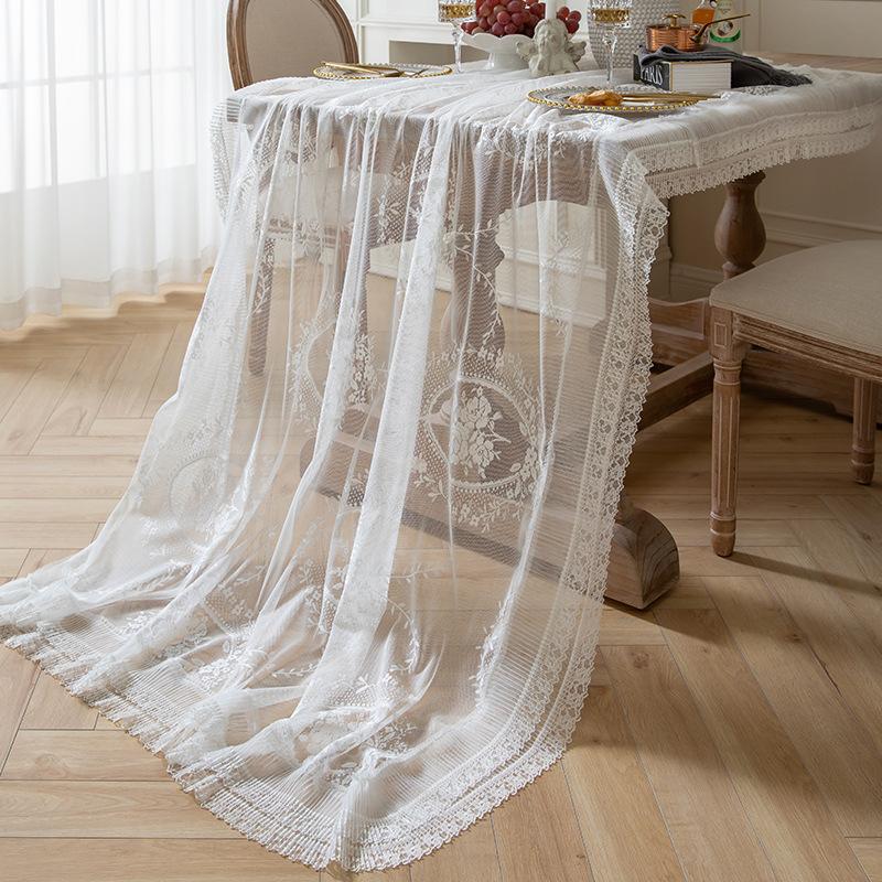 Romantic French Style Lace Tablecloth High Quality Lace Macrame Embroidered Table Cloth For Wedding Mother‘ Day Party Decor