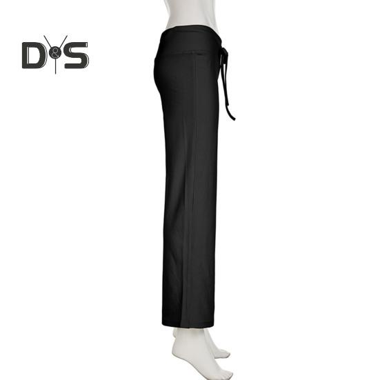 Women Fall Winter Pants Low Waist Butt-lifted Sport Trousers Drawstring Elastic Waist Solid Color Yoga Sweatpants Winter Plush-lined Wide Leg