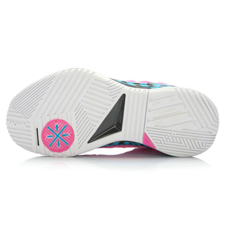 Li Ning WOW 2 Return, Flamingo Non slip Lightweight Low top Basketball Shoes Men's Pink Blue Black ABAJ003-14