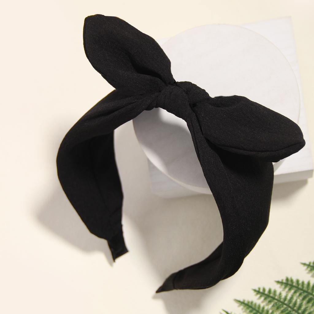 Furling Girl Pack of 1PC Solid Rabbit Ears Bow Knotted Press Hair Wide Hair Hoop for Women Girls Headwear Hair Accessories