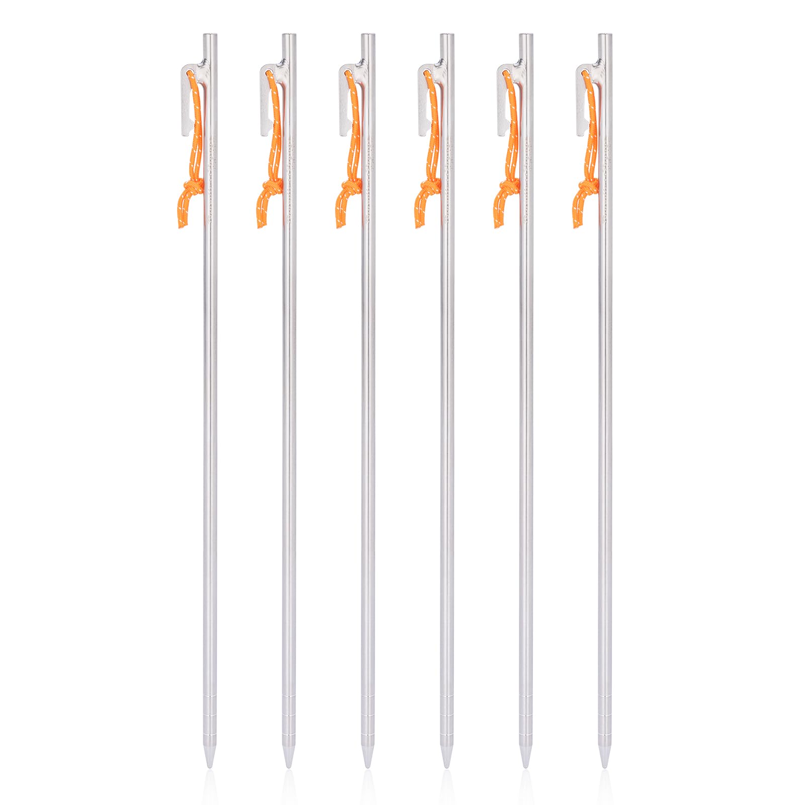 

Boundless Voyage Titanium and with Reflective Set of 4 or Titanium Tent Tarp Suitable for Rocky and Hard Includes Storage Bag Set of Stakes, Forged,