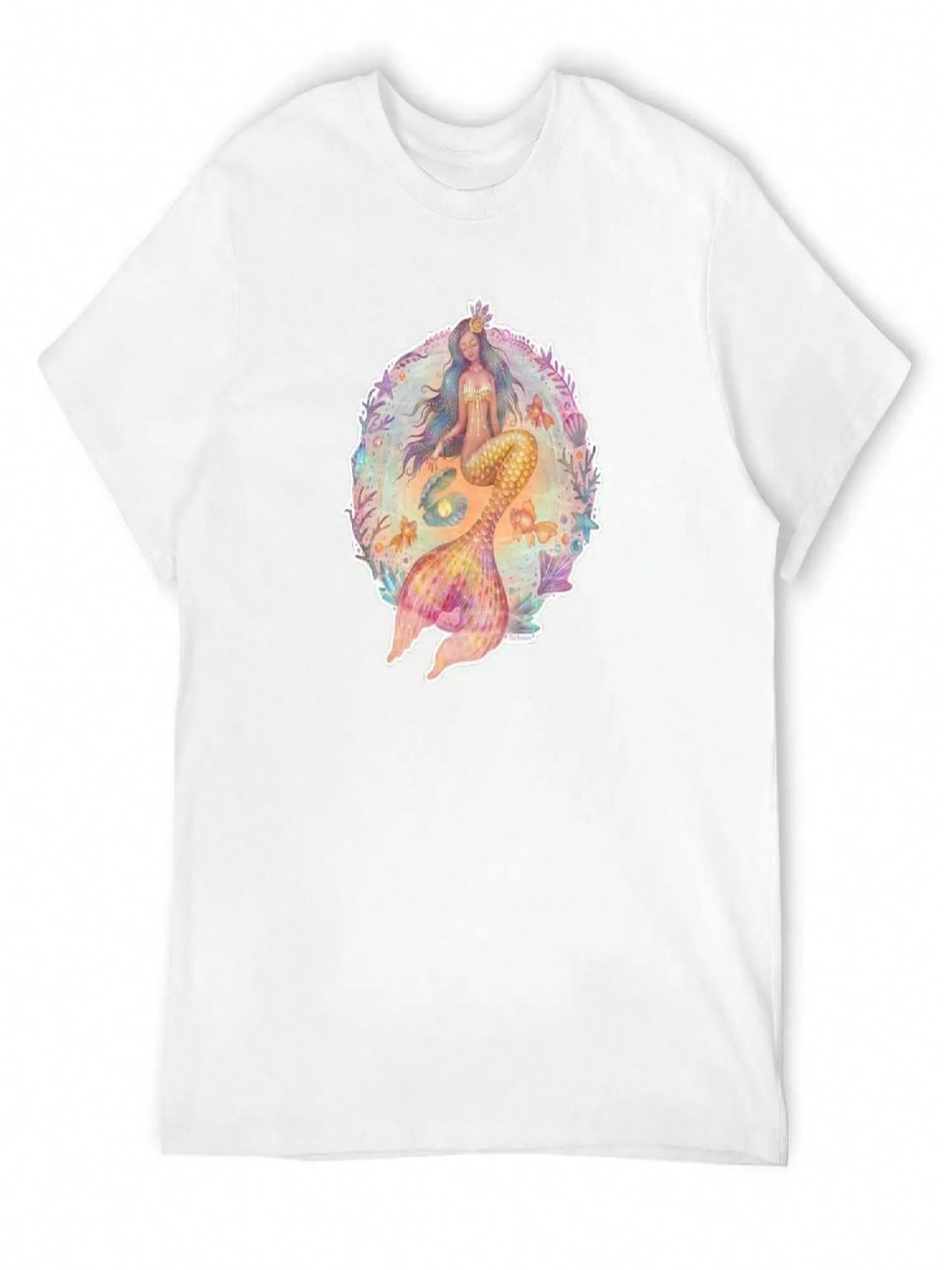 Aurelia - Mermaid Goddess (Magical Mermaids Series) T-Shirt Man T-Shirt Summer Tops Plus Sizes T Shirts For unisex S разноцветный