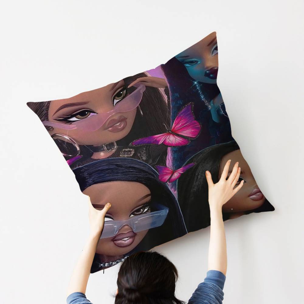 B-Bratzz Fashion M-Mask G-Girl Personalized Pillow Cover Kids Bedroom Wild Party Decor Pillowcase Kid Birthday Shower Gift