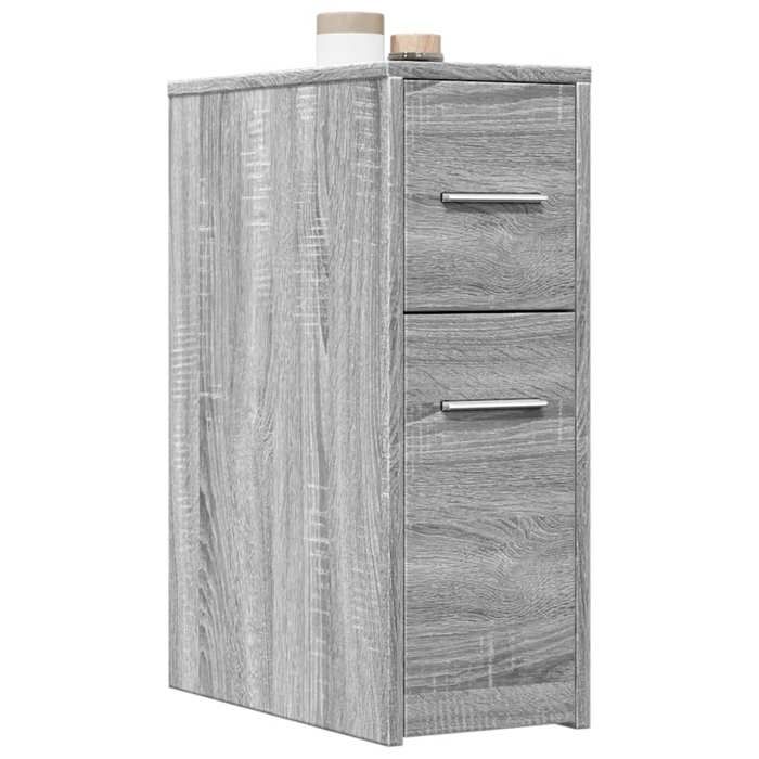 VidaXL Narrow Bathroom Cabinet with Castors Sonoma Grey, Tall Bathroom Cabinet, Bathroom Storage 855282