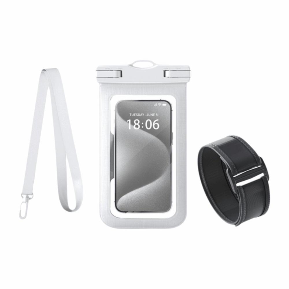 Armband Transparent Hanging Neck Bag Lightweight Dry Bag Shoulder Pouch PVC Storage Pack  Party белый