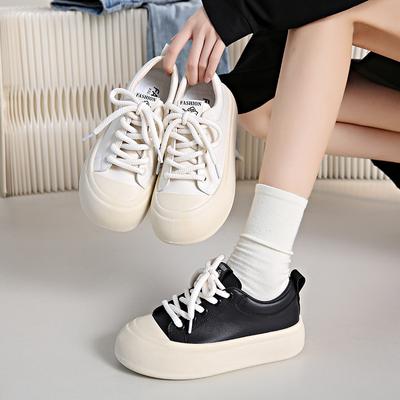 New Trendy Casual Flat Shoes Trendy Versatile Student Board Shoes White Sports