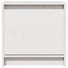 Table de chevet - Maison Exclusive - Blanc - Bois de pin massif - Grand espace de rangement