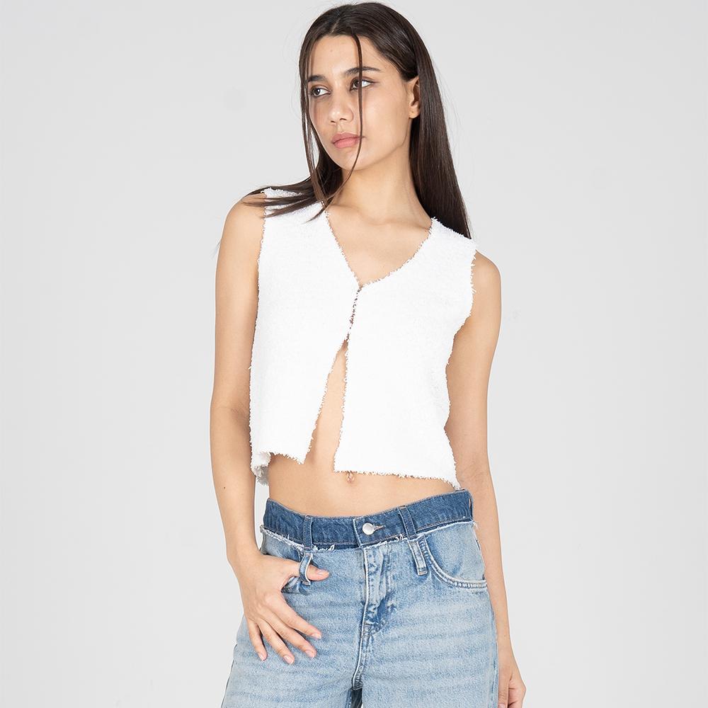 Amaps Knicks Summer Boucle Vest White