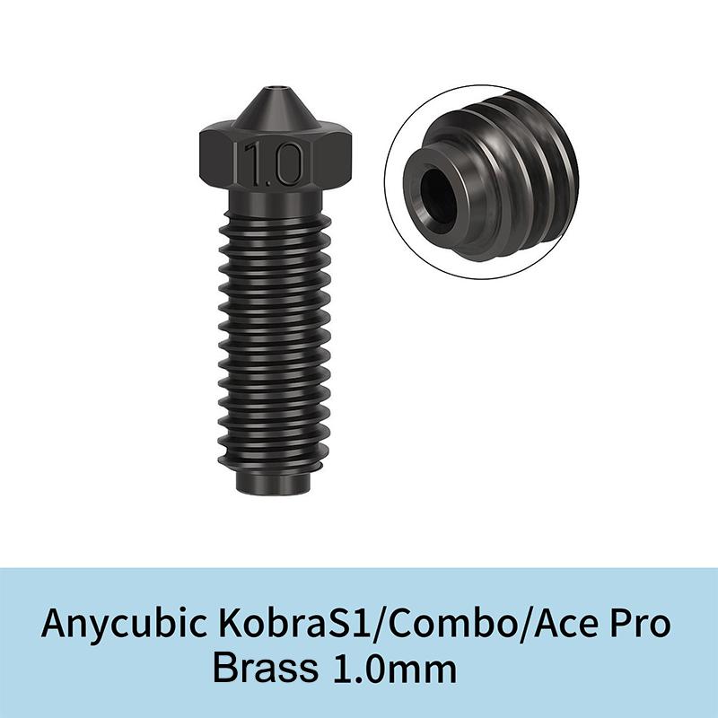 For Anycubic Kobra S1 Hotend Kit Brass Hardened Steel Nozzle 0.4 0.8 1.0Mm Quick Swap Nozzle For Anycubic Kobra S1 Combo/Ace Pro