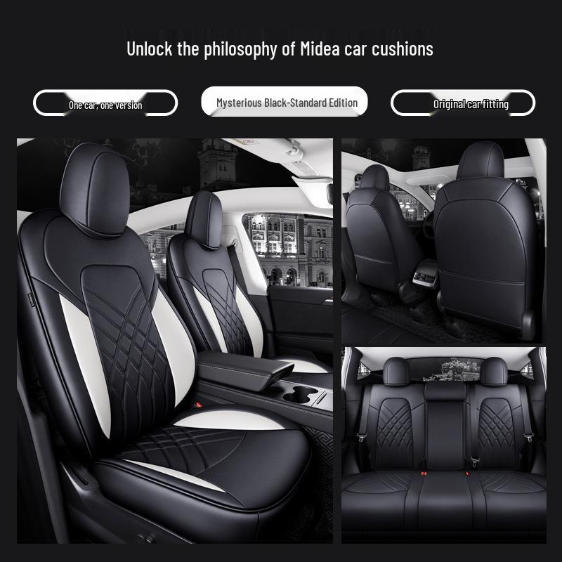 Universal Leather Seat Cushion for Tesla Model Y - All-Season, 5-Seater Fit