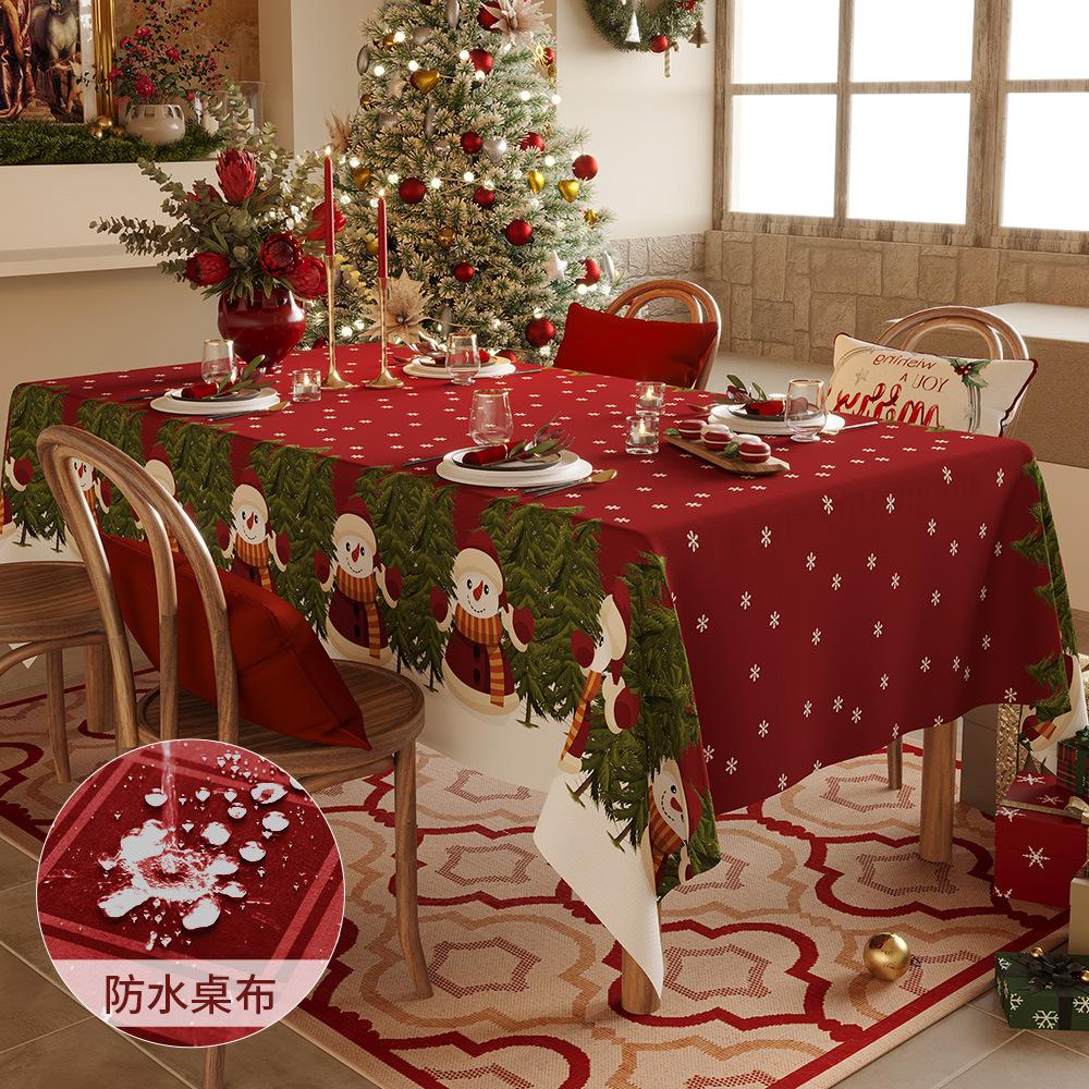 Christmas Waterproof Tablecloth Atmosphere Decorative Dining Table Cloth Dining Table Photo Background Cloth Stall Dirt-Resistant Cloth