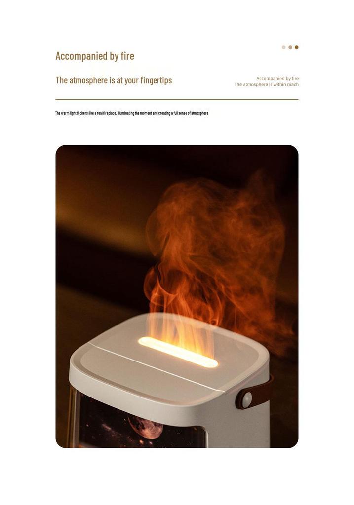 2025 Galactic Aroma Diffuser: USB-Powered Seven-Color Flame Humidifier for Home