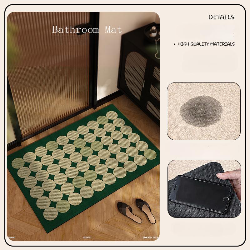 High-end Retro Printed Carpet Diatomaceous Earth Mat Bathroom Mat Water Absorbent Quick-drying Non-slip Mat