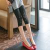 Lace Fashion Women Summer Leggings Skinny Stretch Cropped Capris Pants 3/4 Length Trousers