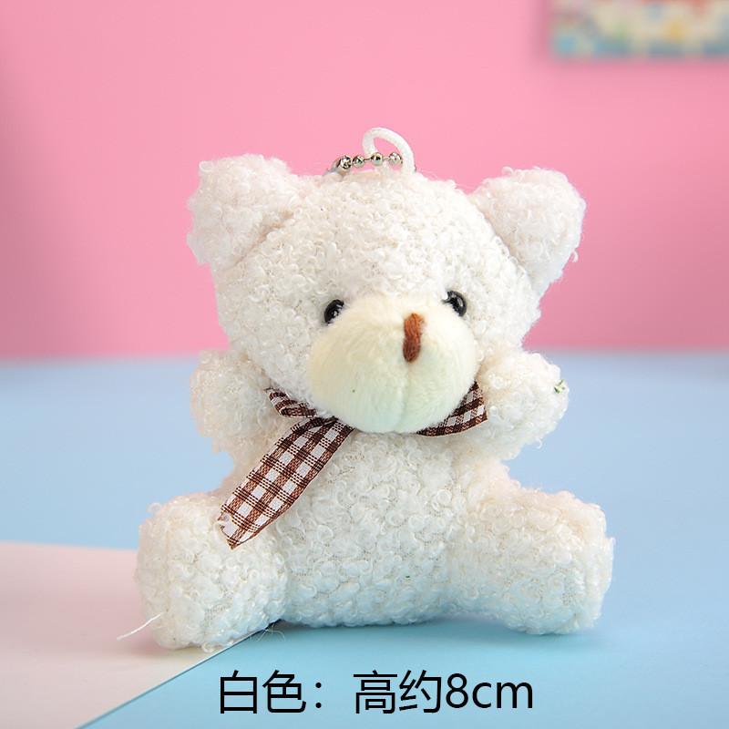 Charming Plush Teddy Bear Keychain With Bow Adorable Bag Accessory
