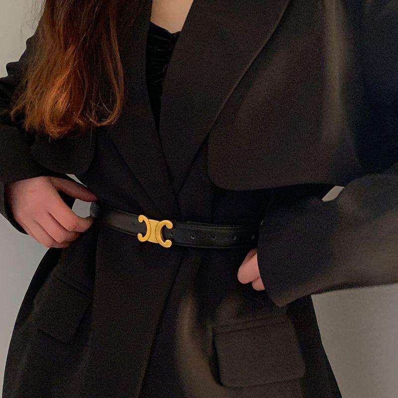 

Elegant Black Pu Waist Belt For Women Stylish Ins Fashionable Dress And Coat Accessory