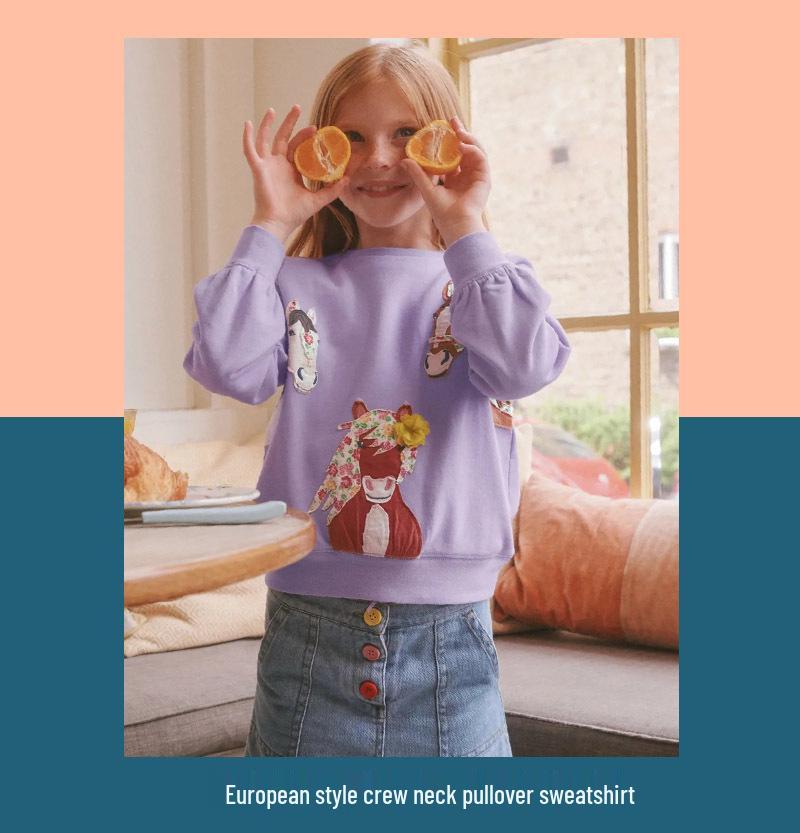 New Arrival: Girls' Cute & Fashionable Long-Sleeve Sweatshirt - Autumn Collection with Round Neck