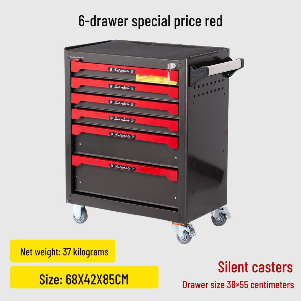 Multi-Layer Thickened Tool Cabinet with Casters for Auto Repair