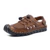 Summer New Hand-sewn Large-size Casual Cool Leather Shoes Men's Outdoor Mesh Hollow Beach Shoes