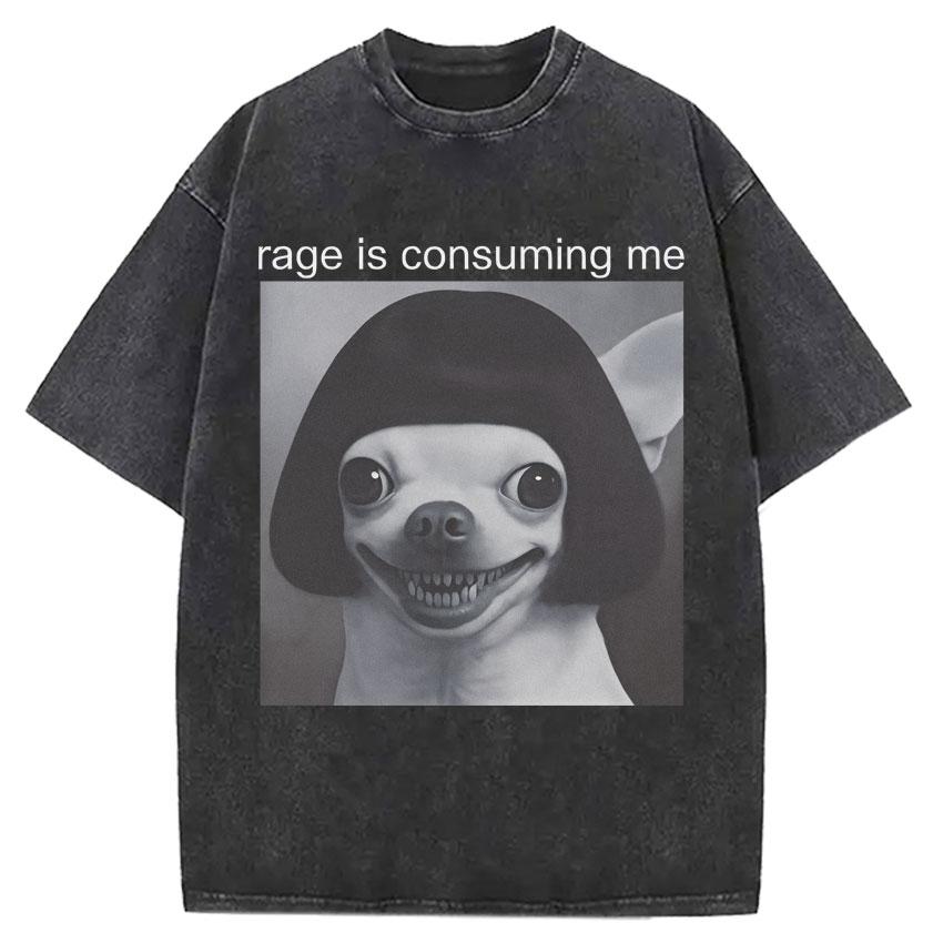 Funny Smoking Dog Cooking Tshrit Vintage Washed Tshirt S Oversized Loose Cotton Harajuku Tee Shirts Casual Streetwear Unisex