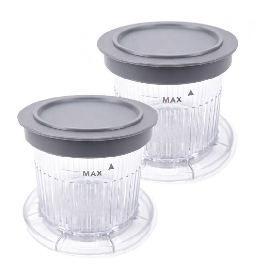 Tasse à Mélanger pour Glace avec Couvercles, Tasses à Dessert Lavables au Lave-Vaisselle, Tasses Congélateur de 0,25 Litre pour Glace Maison, Smoothies et Desserts,