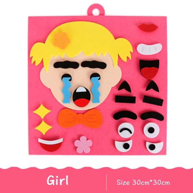 DIY Emotion Change Puzzle Toys Creative Facial Expression Kids Learning Educational Toys For Children Funny Set Fun Gift