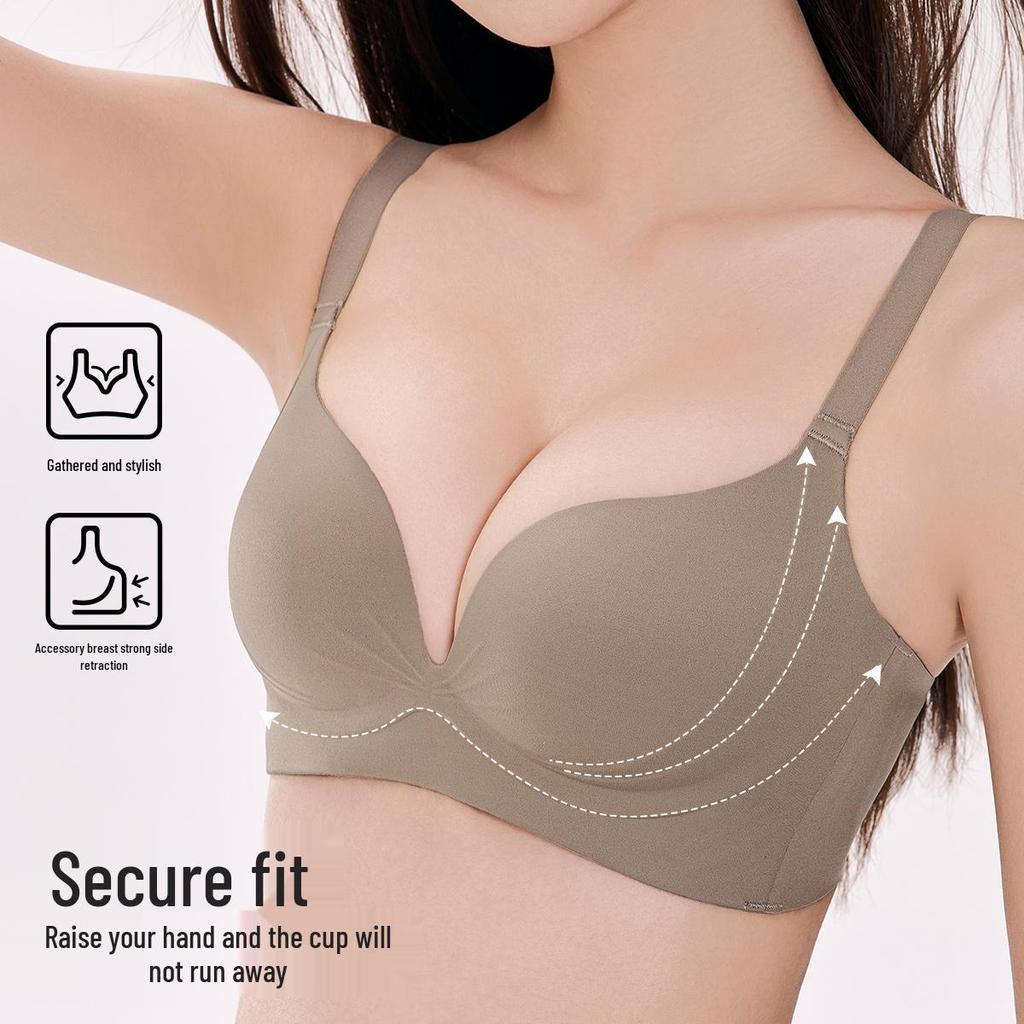 Women's Seamless Push-Up Bra - Soft, Supportive, Anti-Sagging, Wire-Free, Small Chest Enhancement, Side-Smoothing Design