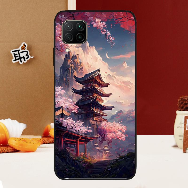 Japanese Art Temple Sakura For Huawei Nova Y70 Y91 Y90 Y60 Y61 Y72 Y73 3i 7i 8i 11i 12i 9 10 SE P20 P30 P40 Lite Case