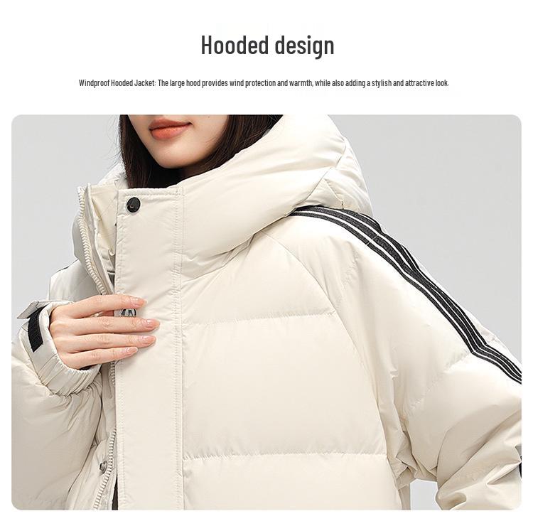 Unisex Hooded Workwear Down Jacket - Thick, Winter-Ready, 90% White Duck Down