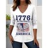 Vintage US Flag 250th Anniversary Pattern Women's T-shirt Summer 3D Print Casaul Long Sleeve Polyester Tops Women Clothing