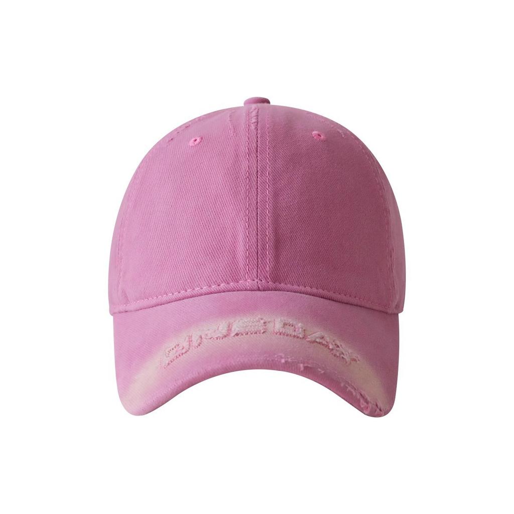 Korean style Baseball Cap with Embroidered Letters Vintage Soft top Baseball Cap with Curved Brim Face Showing Small Sunshade Cap