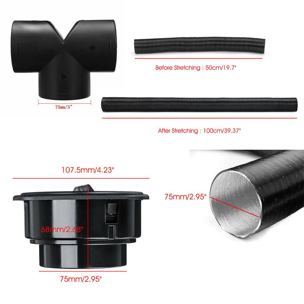 75mm Retractable Heater Pipe Y Shape T Shape Duct Warm Air Outlet For Webasto For Eberspacher For Propex Diesel Heater Outlet