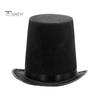 Black Magician Hats High Top Hat British Jazz Topper Male for Plays And Female Court Gentleman Flat Felt Performances Role Play Christmas Dressing