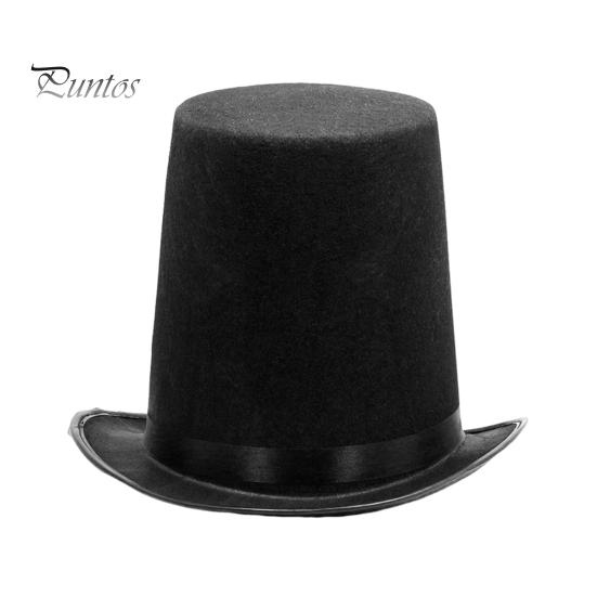 Black Magician Hats High Top Hat British Jazz Topper Male for Plays And Female Court Gentleman Flat Felt Performances Role Play Christmas Dressing