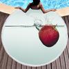 Apple Round Beach Towel Cartoon Fruit Print Beach Blanket Soft Microfiber Quick Dry Towel for Men Women Swim Pool Sport Picnic