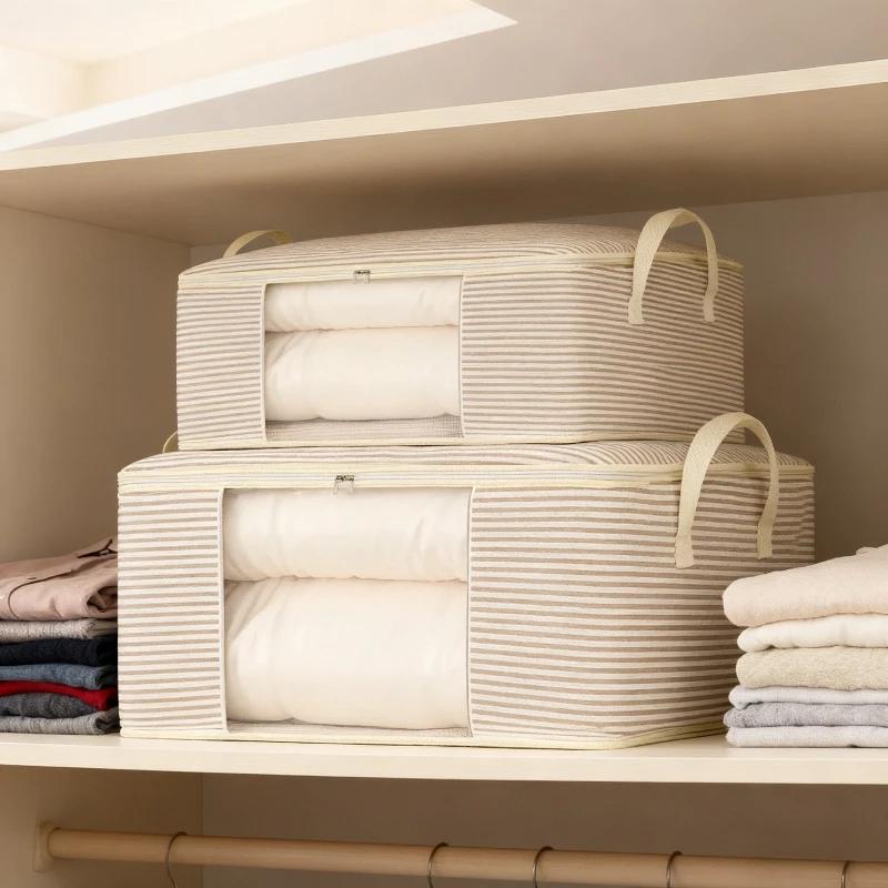 Faltbarer Griff Aufbewahrungstasche mit Fenster Wasserdicht Feuchtigkeitsbeständig Kleidung Steppdecke Organisationstasche Heimorganisator Organizador Ropa