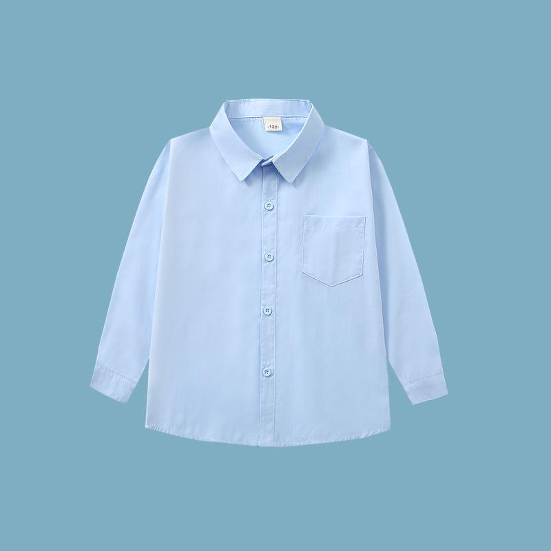 Boys' Blue School Uniform Shirt for Performances and Catwalks