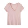 Korean Style High-End Women's V-Neck Short Sleeve T-Shirt - Summer 2026 Bestseller