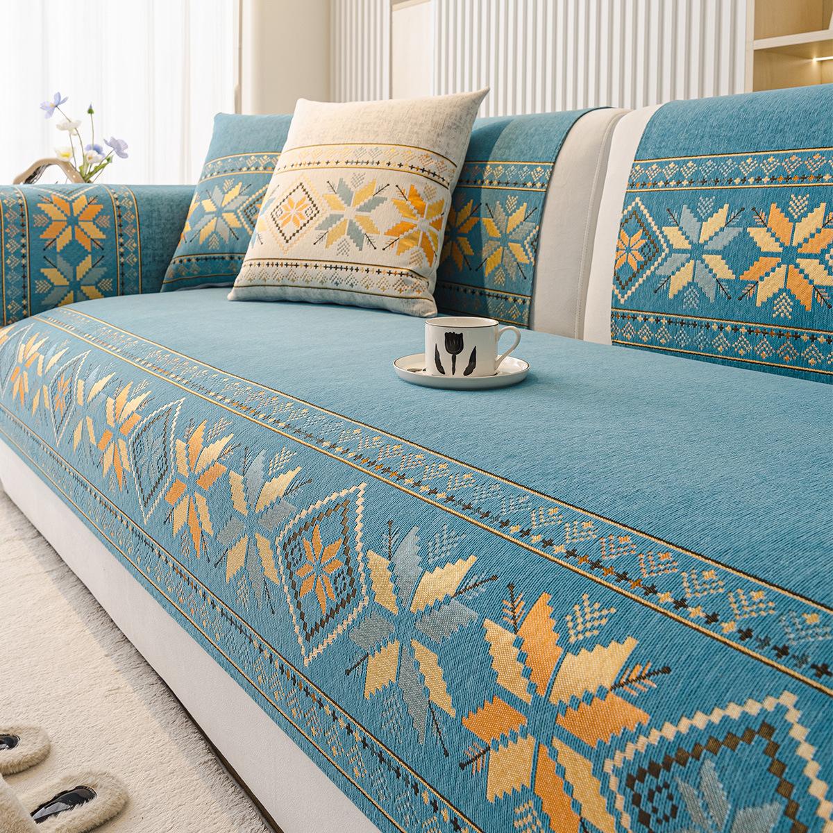 

Снег Нил Чехол на диван Четыре сезона Универсальный Противоскользящий Скандинавский Легкая роскошь Простой 2025 Новый Китайский стиль Покрывало Ткань Полотенце 70x70cm