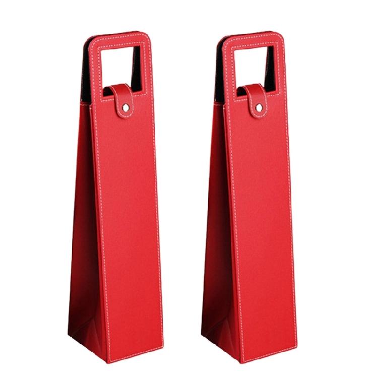 Set of 2 Leather Wine Accessory Protective Champagne Carriers for Gifting and Travel Stylish Wine Bottle Storage Bag