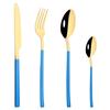 4pcs Pink Gold Dinnerware Set Stainless Steel Tableware Set Home Kitchen Eating Utensils Knife Fork Spoon Cutlery Set