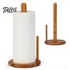 Talos Wooden Paper Towel Holder, One-Handed Operation Dispenser, Freestanding Countertop for Kitchen Bathroom