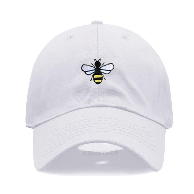 Washed Cotton Honeybee Embroidery Baseball Caps For Men Women Dad Hat Adjustable Snapback Cap Dropshipping