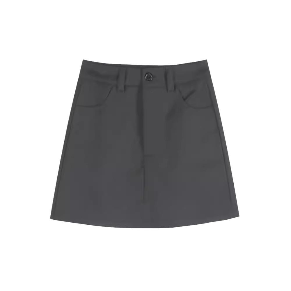 Summer 2025 Women's Gray High Waist A-line Bodycon Mini Skirt