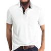 Men's Color Block Button Down Collar Short Sleeve Polo Shirt.