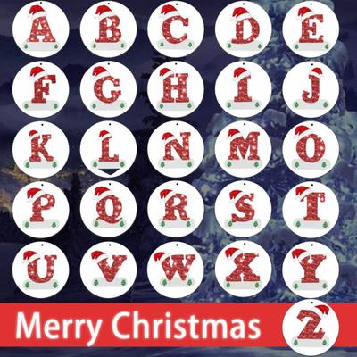Weihnachtsanhänger, kreatives, personalisiertes Alphabet-Hängeornament für festliche Weihnachtsbaumdekoration