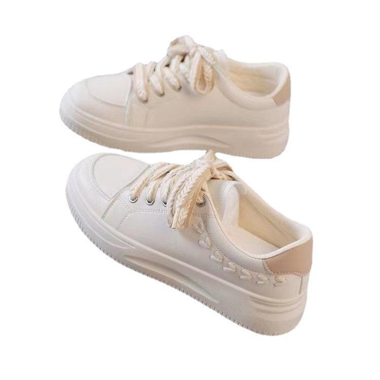 INS Trendy White Shoes Women's  Spring New Wheat Student Women's Sneaker Soft Bottom Casual Sneakers Women's Shoes